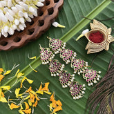 Vriksham Classic 4 Peacock Style Maatil-Red Green & White-Pearl-G20494